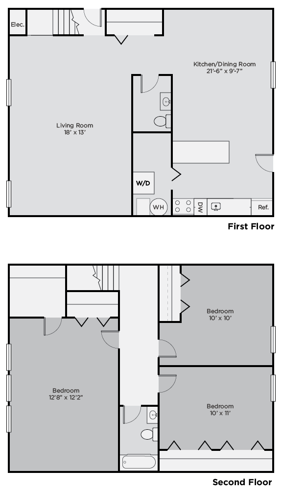 Weldon Townhome Three Bedroom Floor Plan